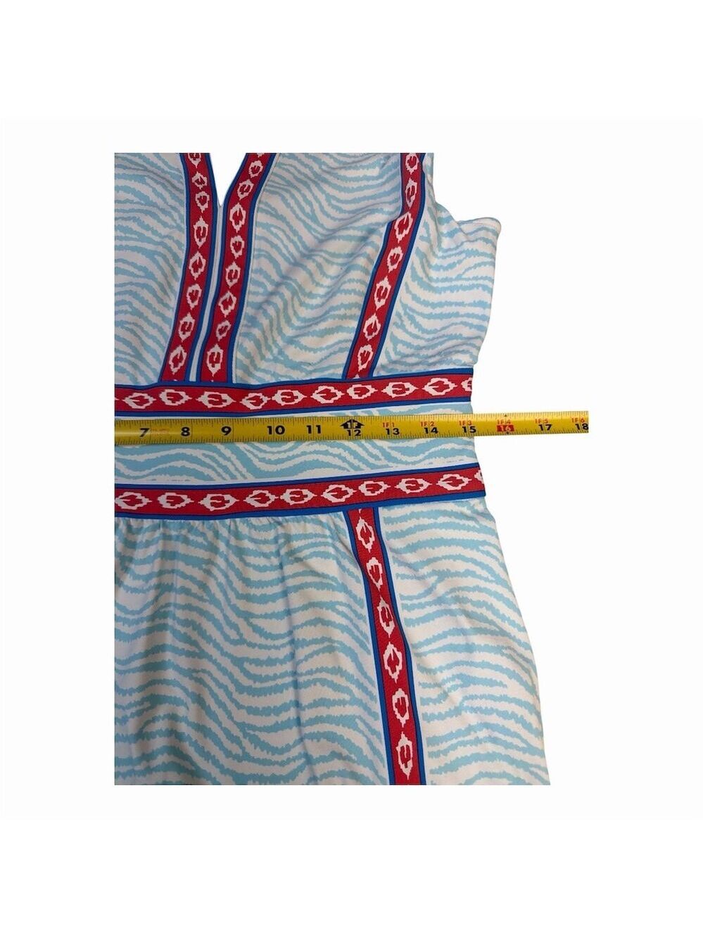 J. McLaughlin Lola Dress Womens M Blue Zebra Print Sleeveless Sheath Knee - Picture 7 of 11